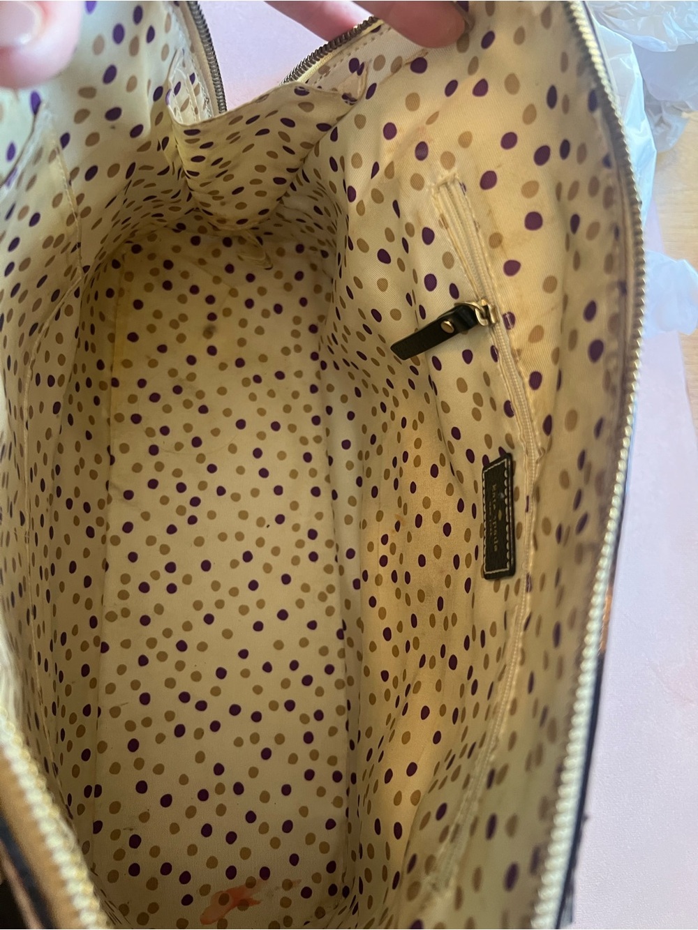 kate spade Cream and Black Satchel with Structured Dome Shape - Picture 9 of 16